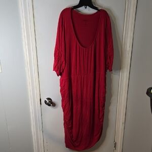 Red Torrid Super Soft Knit Size 6 Dress With Rushed Side Seams